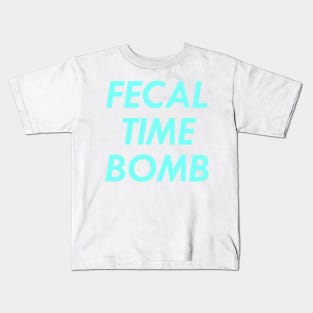 Fecal Time Bomb, Blue Kids T-Shirt